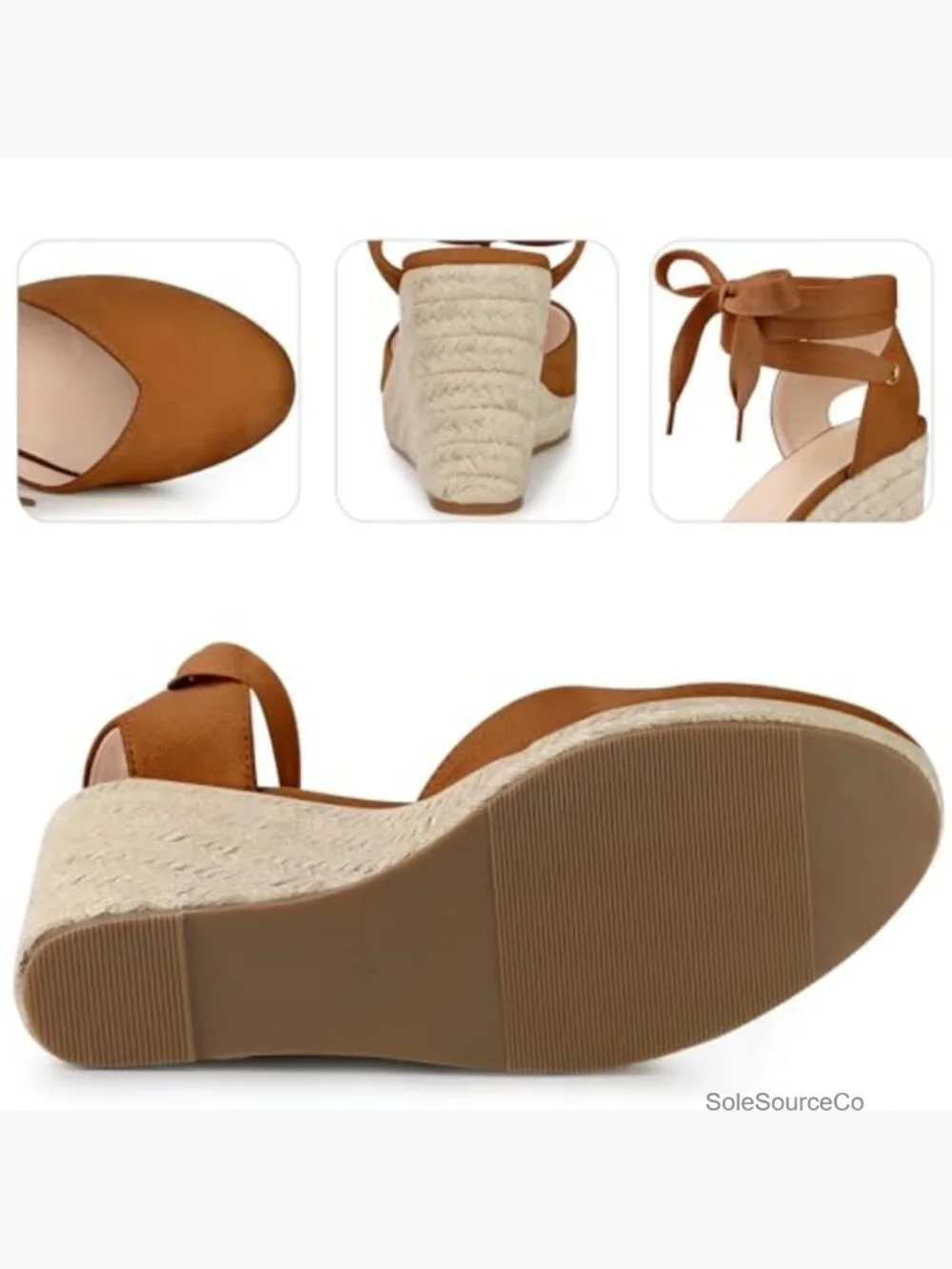 Espadrille Platform Wedge Heel Lace Up Sandals Women's Size